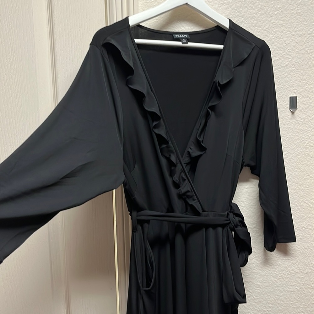 Torrid faux wrap black dress